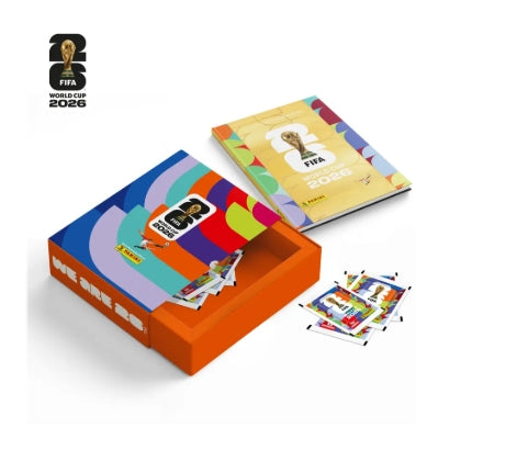 Box Álbum Capa Dura Ouro + 40 Pacotes Figurinhas Copa do Mundo FIFA 2026 Panini Oficial