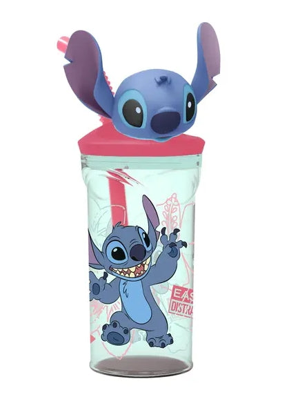 Garrafa Copo Stitch Lilo 3D com Canudo e Tampa 360ml - Disney Tuut