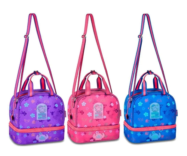 Kit Mochila Stitch Violeta + Lancheira + Estojo Box Tsum Tsum Disney - Original Clio