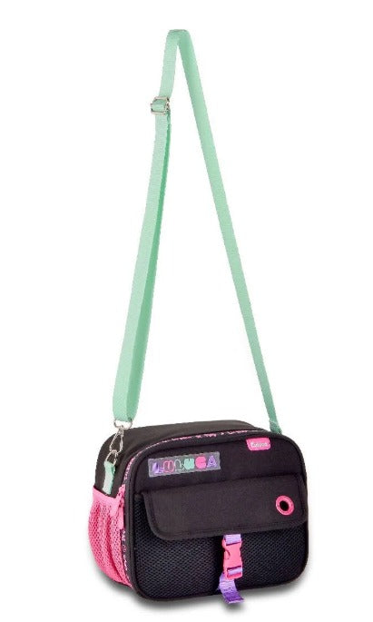 Kit Luluca Mochila Lancheira e Estojo Juvenil Escolar Cor Preto - Clio