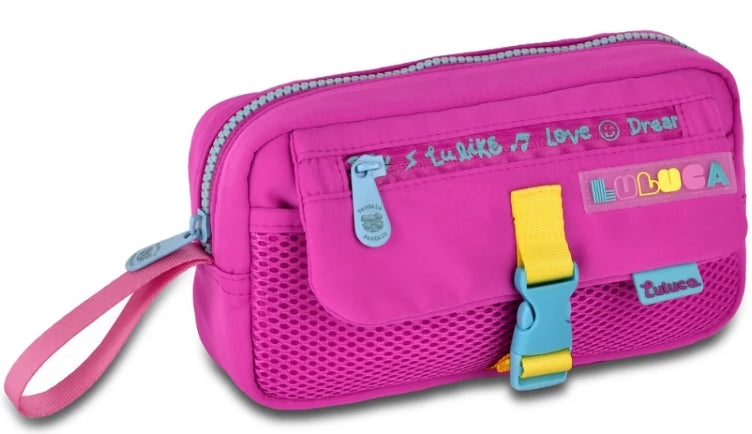 Kit Luluca Mochila Lancheira e Estojo Juvenil Escolar Cor Rosa - Clio