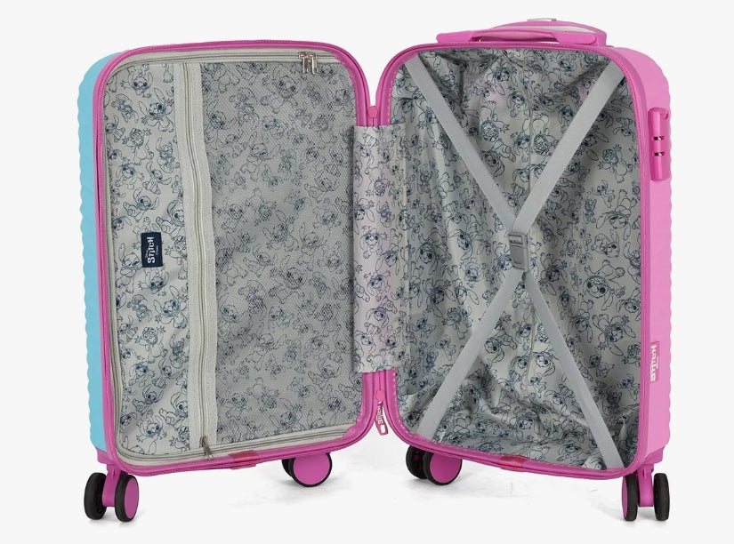 Mala Viagem Bordo Stitch Dupla face Azul e Rosa Disney Luxcel