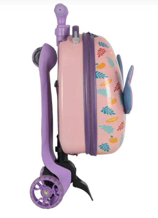 Mochila Stitch De Rodinha Patinete Removível - Luxcel