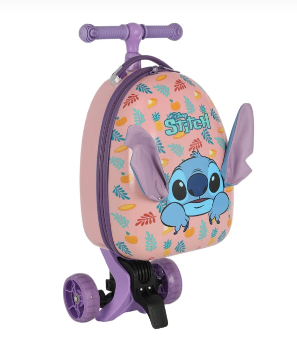 Mochila Stitch De Rodinha Patinete Removível - Luxcel