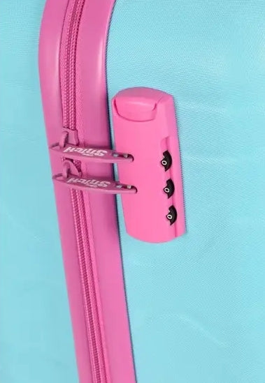 Mala De Viagem Bordo Infantil Stitch Surf Com 4 Rodas Azul Luxcel