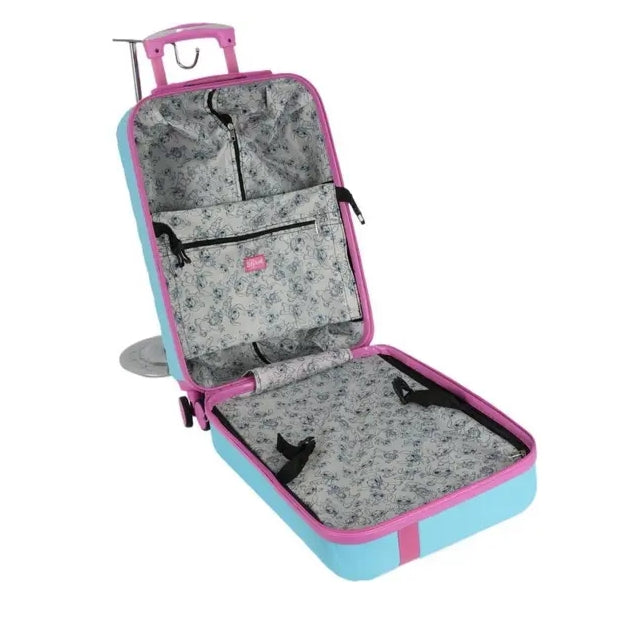 Mala De Viagem Bordo Infantil Stitch Surf Com 4 Rodas Azul Luxcel