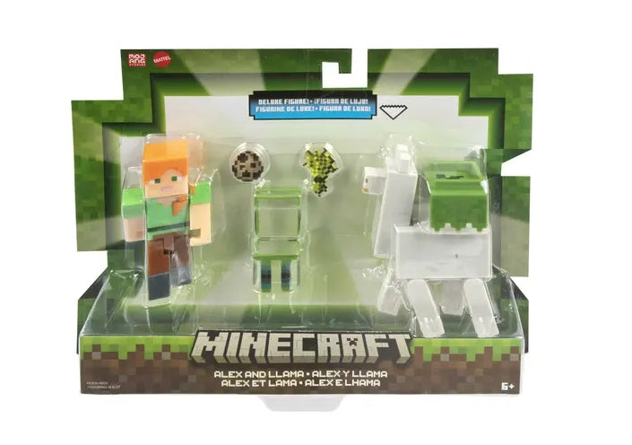 Boneco do Minecraft Alex e Lhama Armadura - Mattel GTT53 HLB30