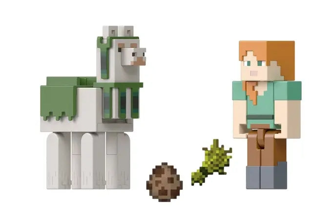 Boneco do Minecraft Alex e Lhama Armadura - Mattel GTT53 HLB30