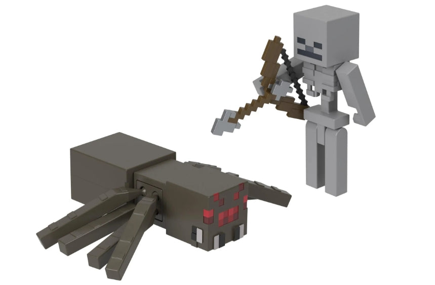 Boneco do Minecraft Eskeleton e Spider - Mattel GTT53 HLB29