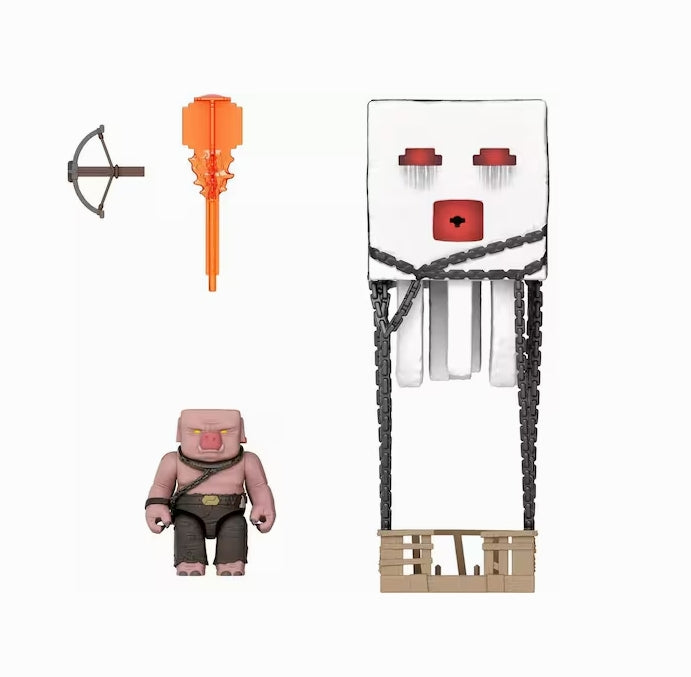 Boneco Minecraft  Blast Attack Ghast Piglin e Fantasma - Mattel