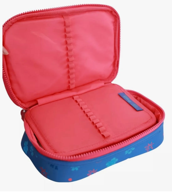 Kit Mochila Stitch Azul + Lancheira + Estojo Box Tsum Tsum Disney - Original Clio
