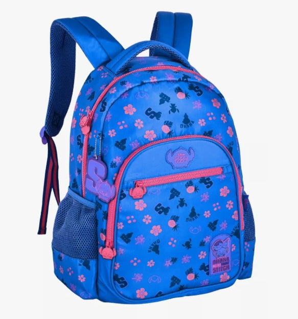 Kit Mochila Stitch Azul + Lancheira + Estojo Box Tsum Tsum Disney - Original Clio