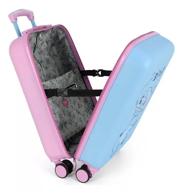 Mala de Viagem Stitch e Angel Dupla Face com Roda Rígida 360º - Luxcel