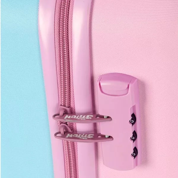 Mala de Viagem Stitch e Angel Dupla Face com Roda Rígida 360º - Luxcel