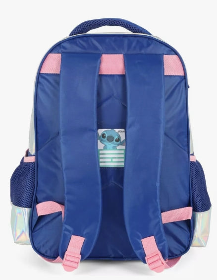 Mochila de Alças Stitch Metalizada Prata Infantil Holográfica - Luxcel