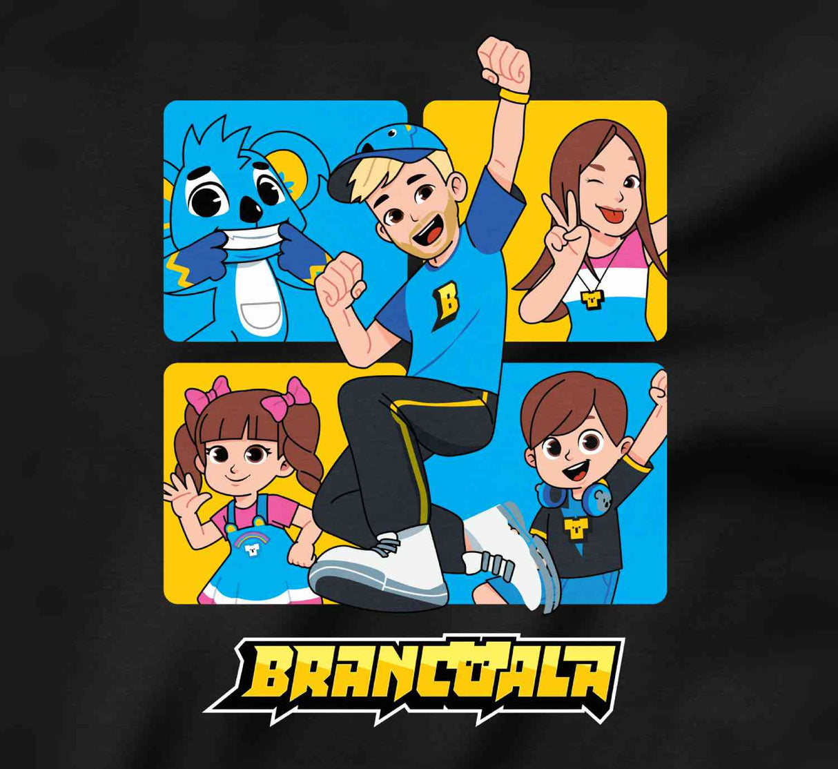 Camiseta Brancoala Preta Infantil FAMÍLIA Original Kimiza