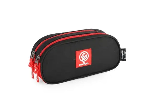 Kit Enaldinho Mochila e Estojo Duplo - Cor Preto