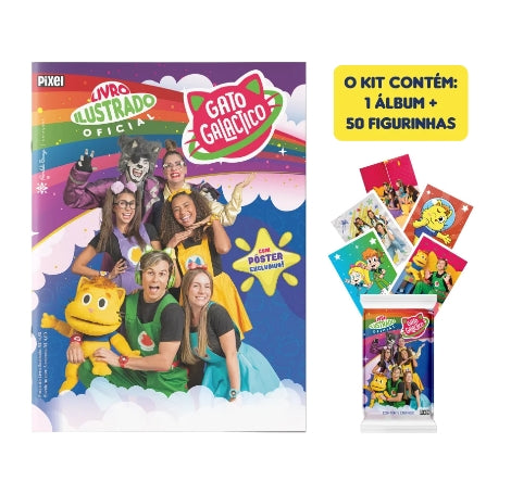 Kit Álbum Oficial Gato Galáctico + 10 envelopes de figurinhas