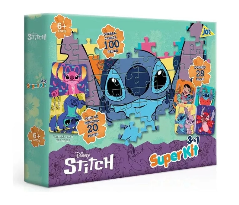 Stitch Disney Jogo 3 em 1 - Toyster Brinquedos