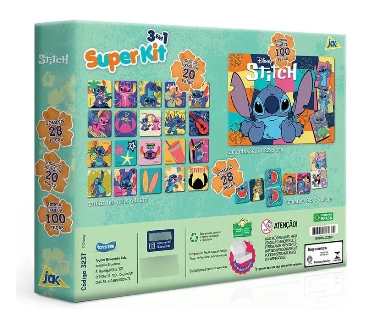 Stitch Disney Jogo 3 em 1 - Toyster Brinquedos