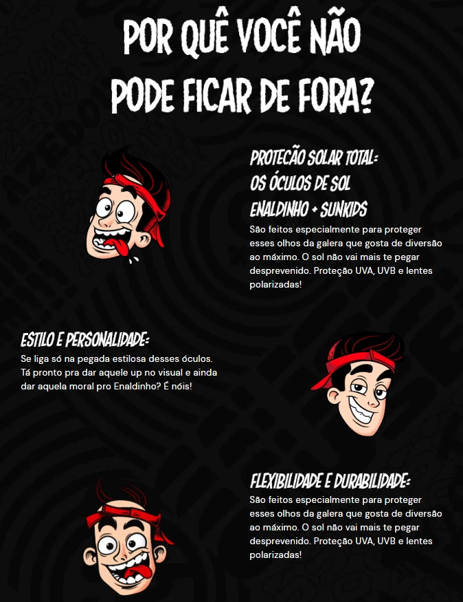 Óculos de Sol do Enaldinho Infantil Flexível Redondo Sunkids
