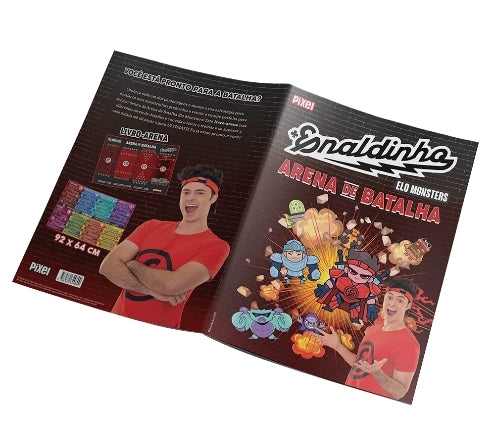 Kit Arena de Batalha + 3 Gogo's + 3 livrinhos Elo Monster Books Enaldinho - Pixel