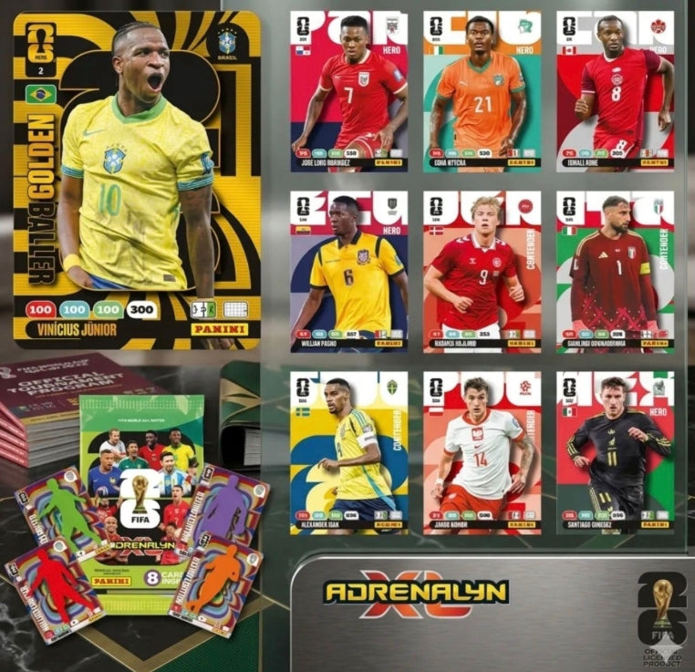 FIFA WORLD CUP 2026 ADRENALYN XL Kit com 6 Envelopes