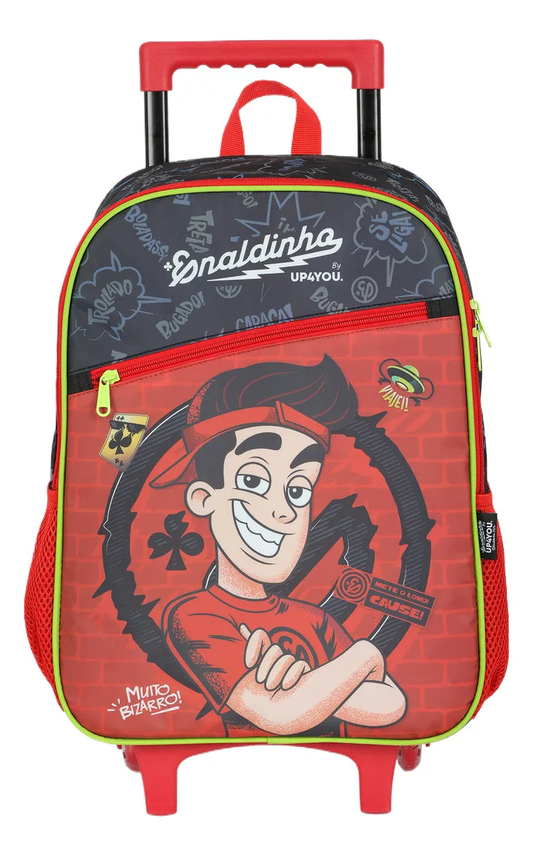 Mochila Enaldinho Rodinhas Vermelha Original - Lançamento Luxcel