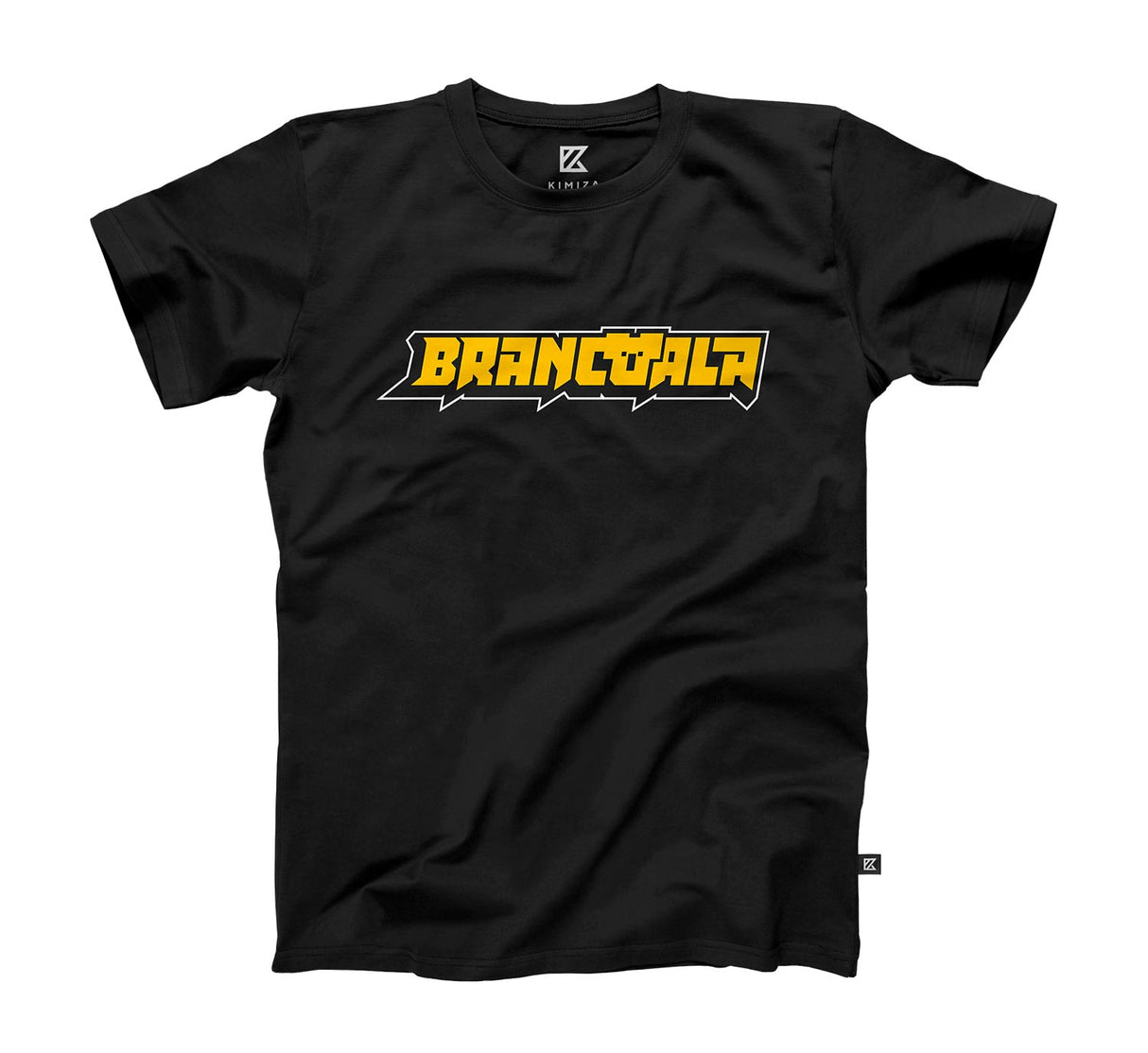 Camiseta Brancoala Preta com Logo Amarelo -Original - Kimiza