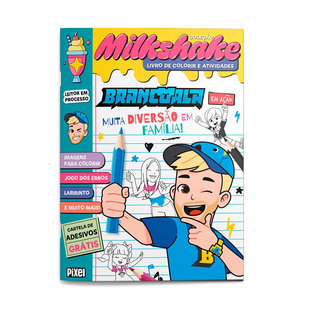 Livro Brancoala Milkshake de Colorir e Atividades - Editora Pixel